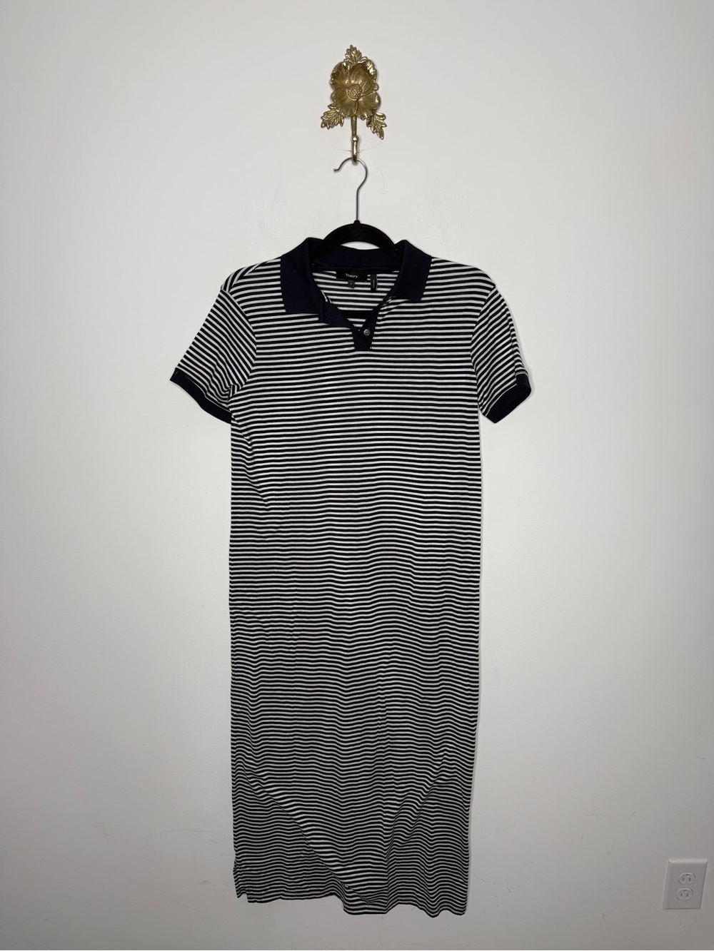 Theory Striped Polo Dress S